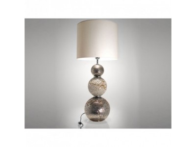 LAMPE VOLCANIQUE 3 BOULES BLANC/ARGENT