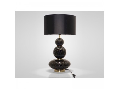 LAMPE VOLCANIQUE 3 BOULES NOIRE/OR