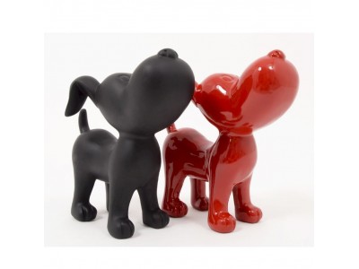 CHIEN ROUGE OU NOIR MAT 29CM