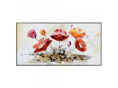 PEINTURE SUR TOILE 70 X 140 FLEURS 6894