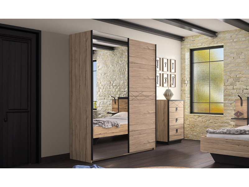 Thalya - Armoire 2 portes dont 1 porte glace  