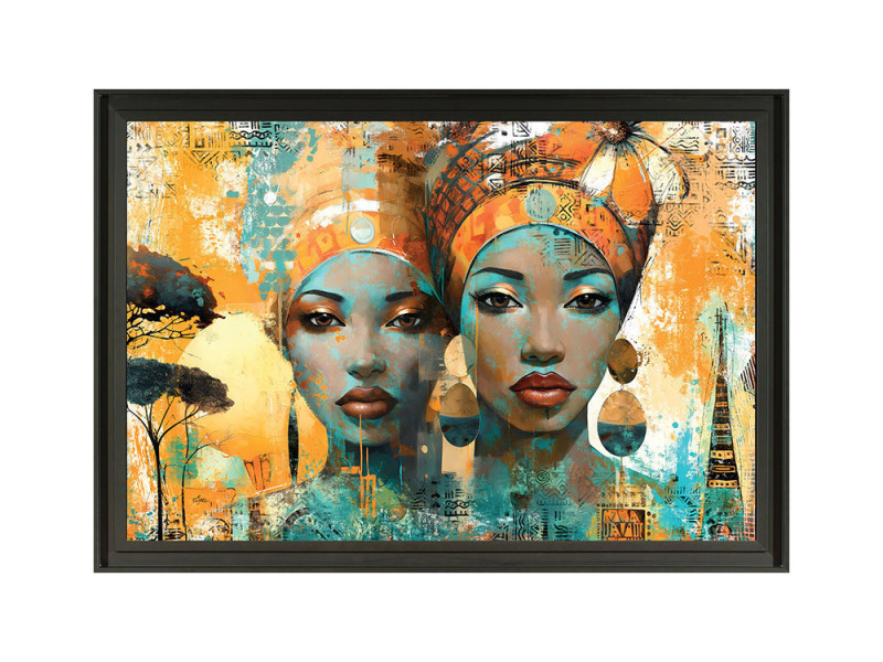 Romaric - Tableau 2 africaines turquoises 