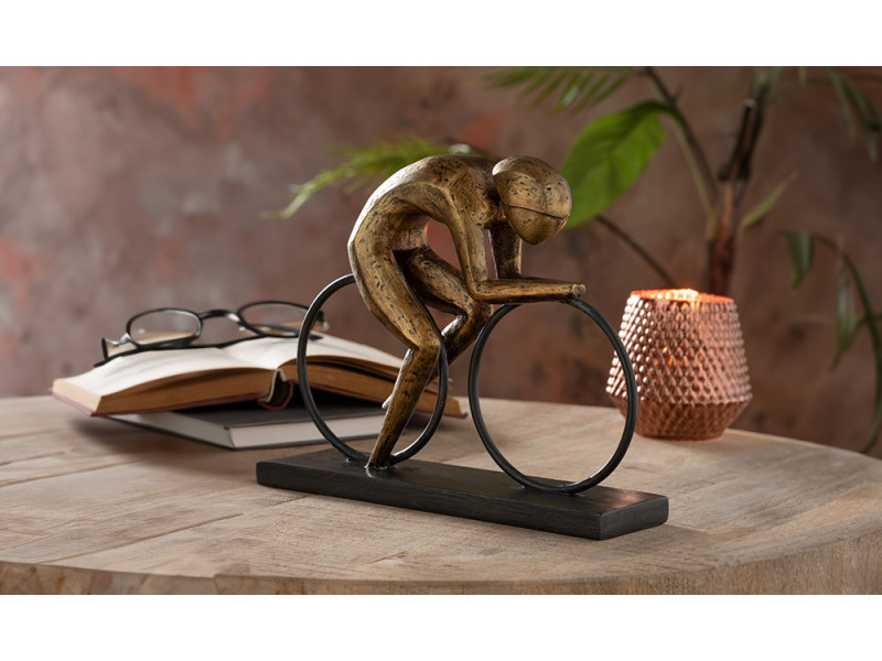 Cycliste - Figurine sur socle 