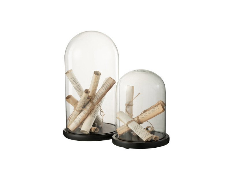 Parchemin  - Cloche verre Beige large 