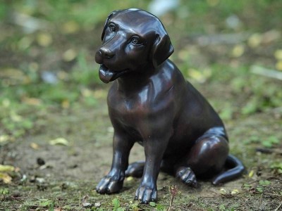 Statue en bronze : Petit labrador