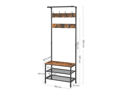 Porte-manteau à crochets avec siège 