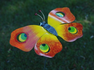 Décoration métal : Papillon rouge