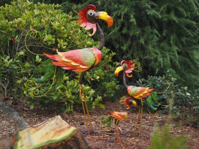 Décoration métal : Flamant Rose sombre petit